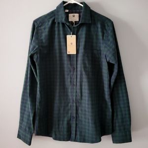 Steel & Jelly Hunter Green|Navy Button-down Long-Sleeve Shirt Size M
